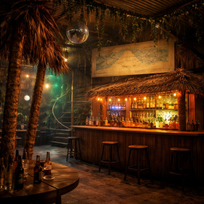 'gast in exotische illegale bar'